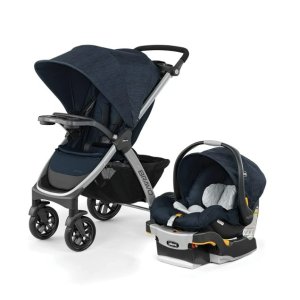 Chicco Bravo Trio Travel System and Extra Base Bundle, Brooklyn, Navy