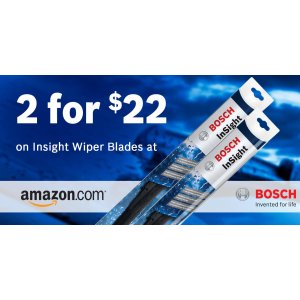 Select Bosch Insight Wiper Blades @ Amazon