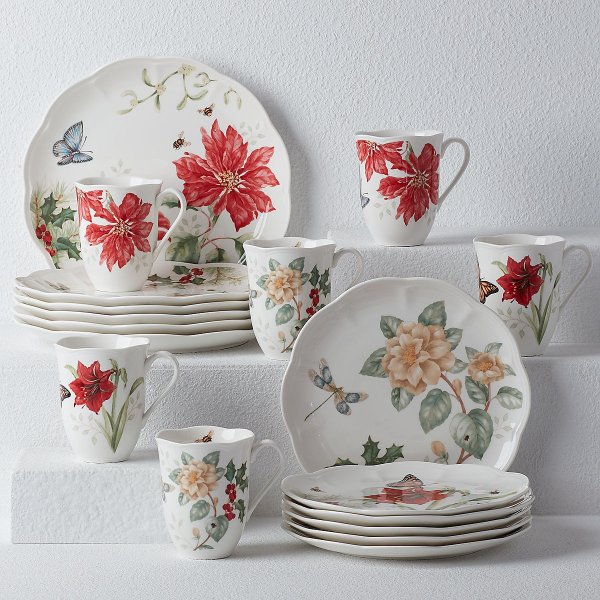 Butterfly Meadow&#174; Holiday 18-piece Dinnerware Set by Lenox