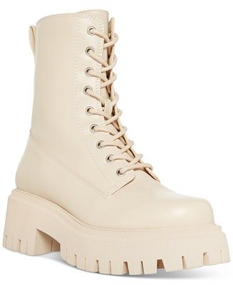Kknight Lace-Up Lug Sole Combat Booties
