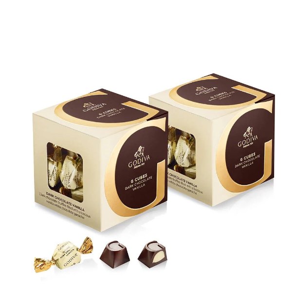 Dark Chocolate Vanilla G Cube Box, Set of 2, 22 pcs. each