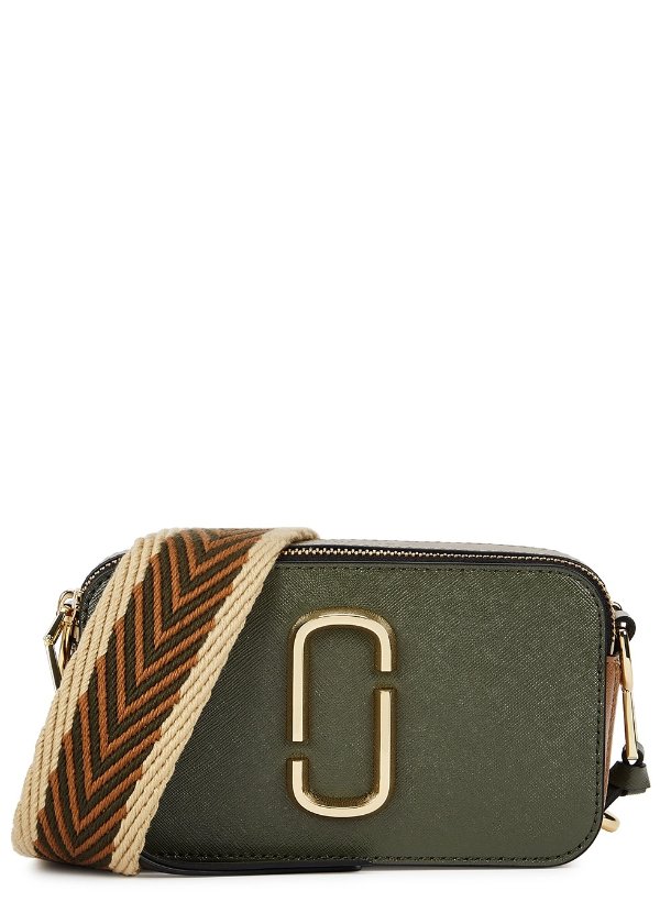 The Snapshot small green leather cross-body bag