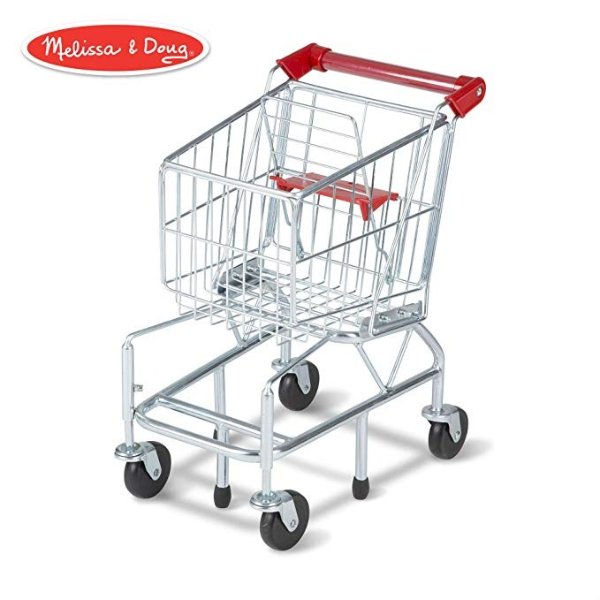 Toy Shopping Cart with Sturdy Metal Frame, Play Sets & Kitchens, Heavy-Gauge Steel Construction, 23.25" H x 11.75” W x 15" L