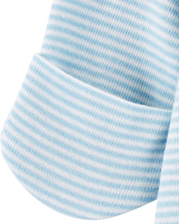 Preemie Striped Cotton Sleeper Gown
