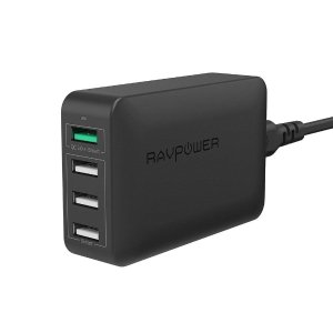 USB Quick Charger RAVPower 40W 4-Port Quick Charge 3.0 Fast Charger