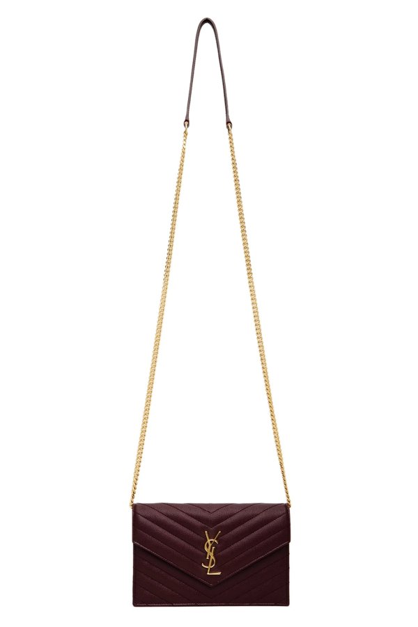 Burgundy Monogramme Chain Wallet Bag