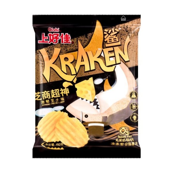 OISHI KRAKEN Shark Potato Chips Cheese Flavor 60g