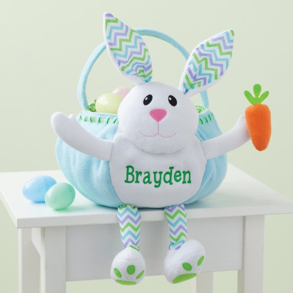 Personalized Blue Bunny Easter Basket