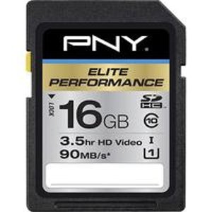 PNY - Pro Elite 16GB Secure Digital High Capacity (SDHC) Class 10 UHS-1 Memory Card