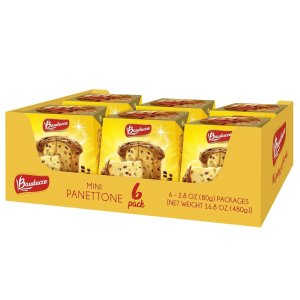 Bauducco Mini Panettone Classic, Moist & Fresh, Traditional Italian Recipe, Holiday Cake, 16.8oz (Pack of 6)