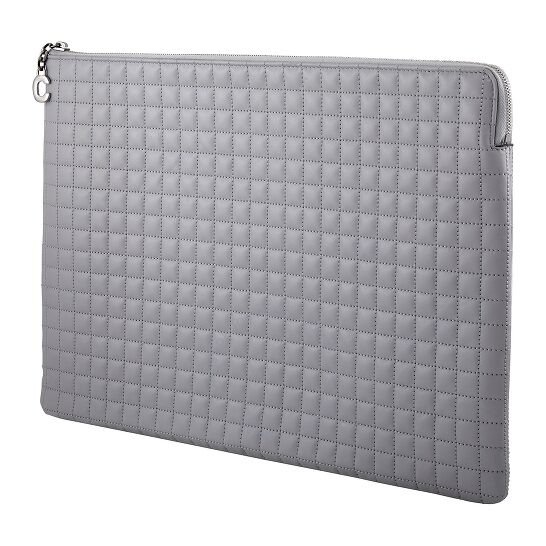 C Charm Large Quilted Pouch- Grey