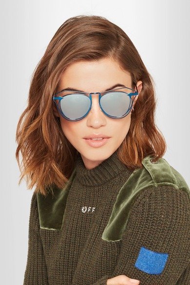 Marguerite aviator-style metal mirrored sunglasses