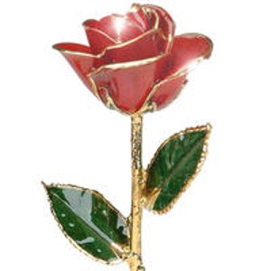 12-inch Red Rose with 24k gold trimmed