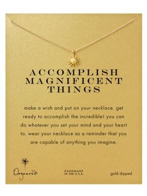 'Accomplish Magnificent Things' Starburst Charm Necklace