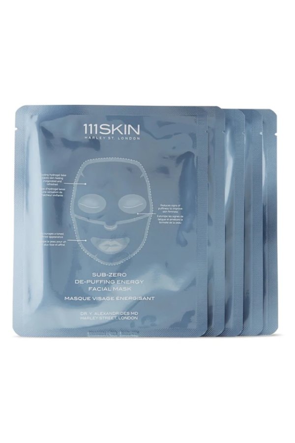Five-Pack Sub-Zero De-Puffing Energy Facial Masks, 30 mL