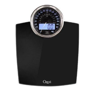 Ozeri ZB19-W Rev Digital Bathroom Scale with Electro-Mechanical Weight Dia