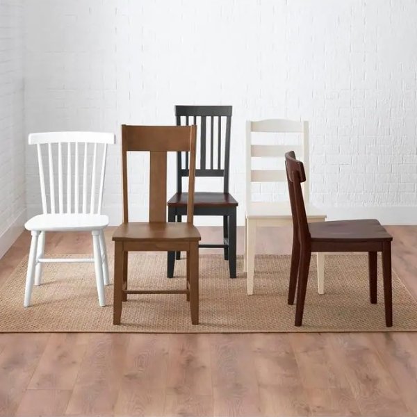 Scottsbury Black Wood Dining Chair with Slat Back and Walnut Finish Seat (Set of 2) (16.7 in. W x 38.7 in. H)