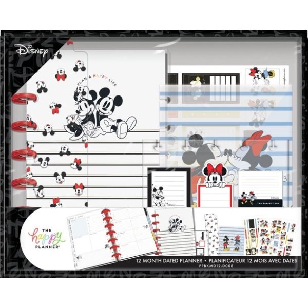 The Happy Planner, Disney, Mickey Mouse & Minnie Mouse Mini Planner Box Kit, 2022, 10"x 1.25"x 8"