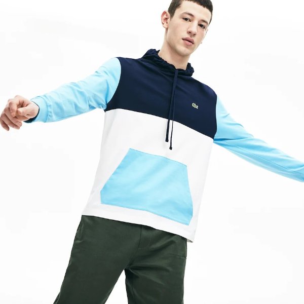 Men’s Relaxed Fit Colorblock Hooded T-shirt