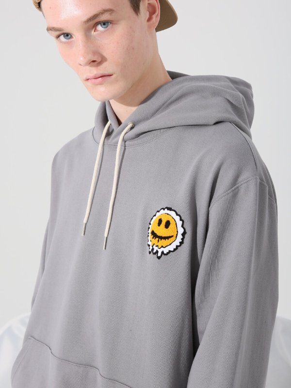 Smile Needle Chain Hoodie_Cement