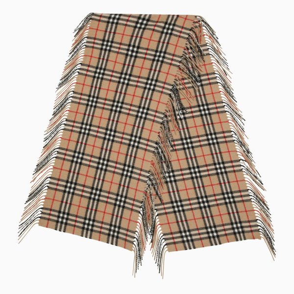 Beige cashmere check scarf | TheDoubleF