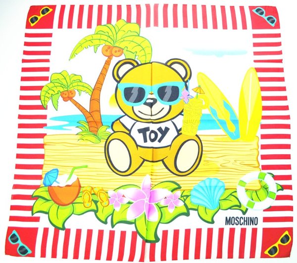 玩具熊岛丝巾-红色