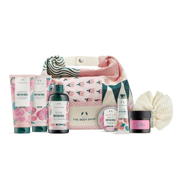 The Body Shop Bloom & Glow British Rose Ultimate Body Care Holiday 7-Piece Gift Set