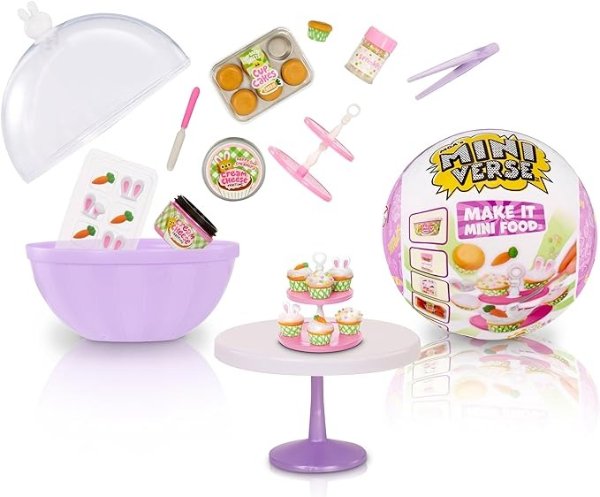 MGA's Miniverse Make It Mini Food Spring Series Mini Collectibles, Spring, Easter, Blind Mystery Packaging, DIY, Crafts, Resin Play, Kitchen Replica Food, NOT Edible, Collectors, 8+