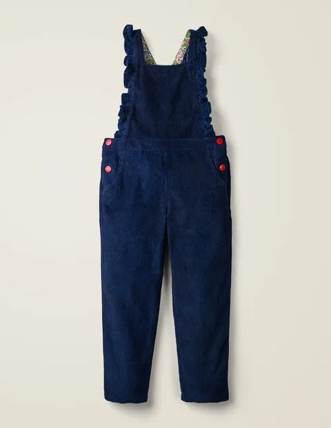 Chunky Cord Frill Overalls - Navy | Boden US
