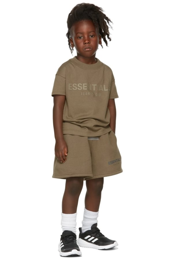 Kids Taupe Logo T-Shirt