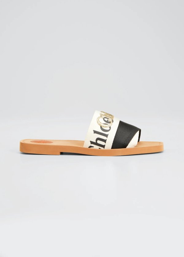 Woody Bicolor Flat Slide Sandals