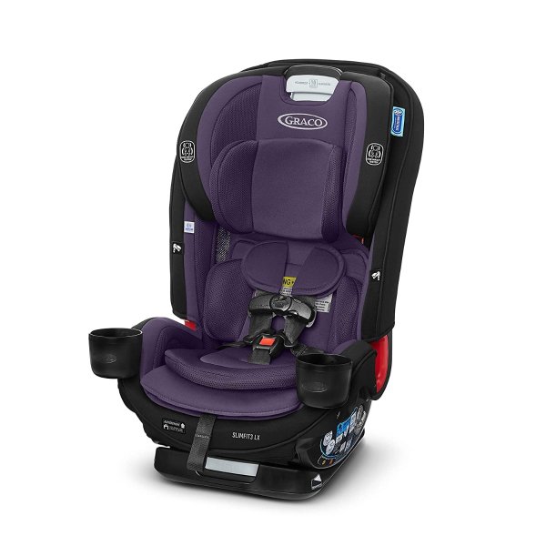 SlimFit3 LX 3 in 1 Car Seat | Space Saving Car Seat Fits 3 Across in Your Back Seat, Katrina