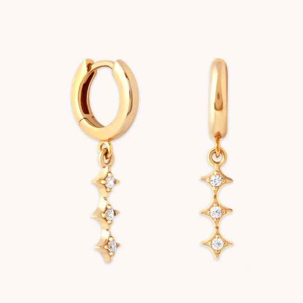 Cosmic Star Charm Gold Huggies | Astrid & Miyu Earrings
