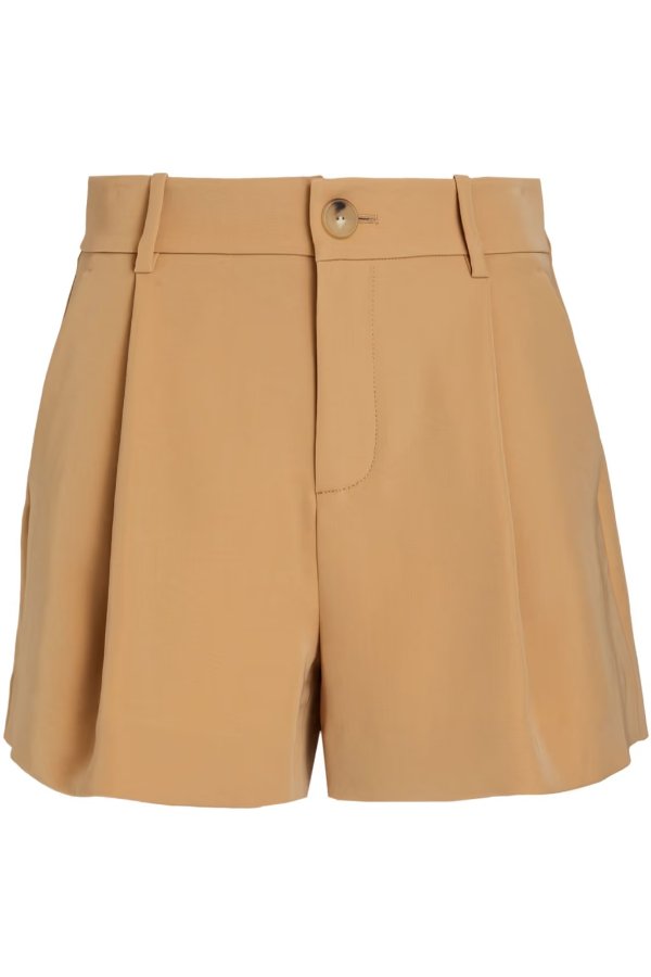 Pleated cady shorts