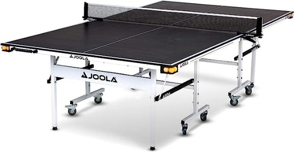 Rally TL - Professional MDF Indoor Table Tennis Table w/ Quick Clamp Ping Pong Net & Post Set - 10 Minute Easy Assembly - Corner Ball Holders - USATT Approved - Ping Pong Table w/ Playback Mode
