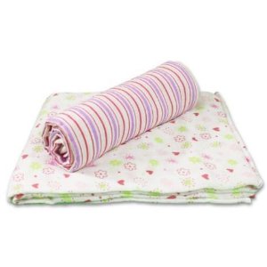 史低价！Spasilk纯棉婴儿纱布包巾2条装-粉色