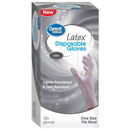 Disposable Latex Gloves, 100 Count