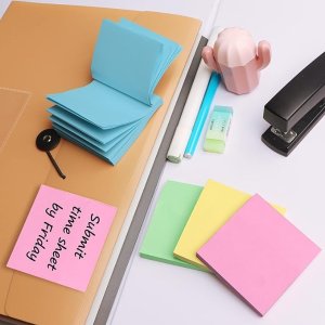 RIEJIN 12 Packs Colored Sticky Notes, 3"x3" Self-Stick Pads with 960 Sheets in Total, 80 Sheets/Pack