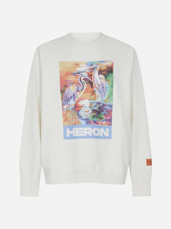 Herons print cotton sweatshirt