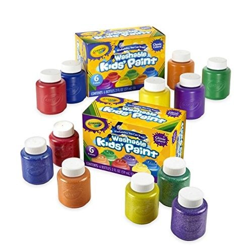 Washable Kids' Paint, Includes Glitter Paint, 12 Count (Amazon Exclusive)