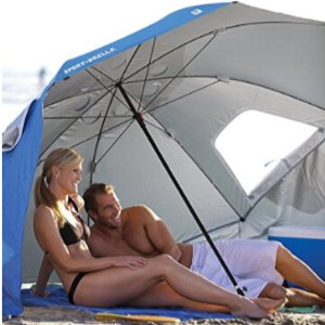 Sport-Brella Portable All-Weather and Sun Umbrella. 8-Foot Canopy. Blue.