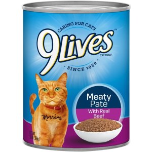 9Lives Meaty Paté With Real Beef Wet Cat Food, 13 Oz