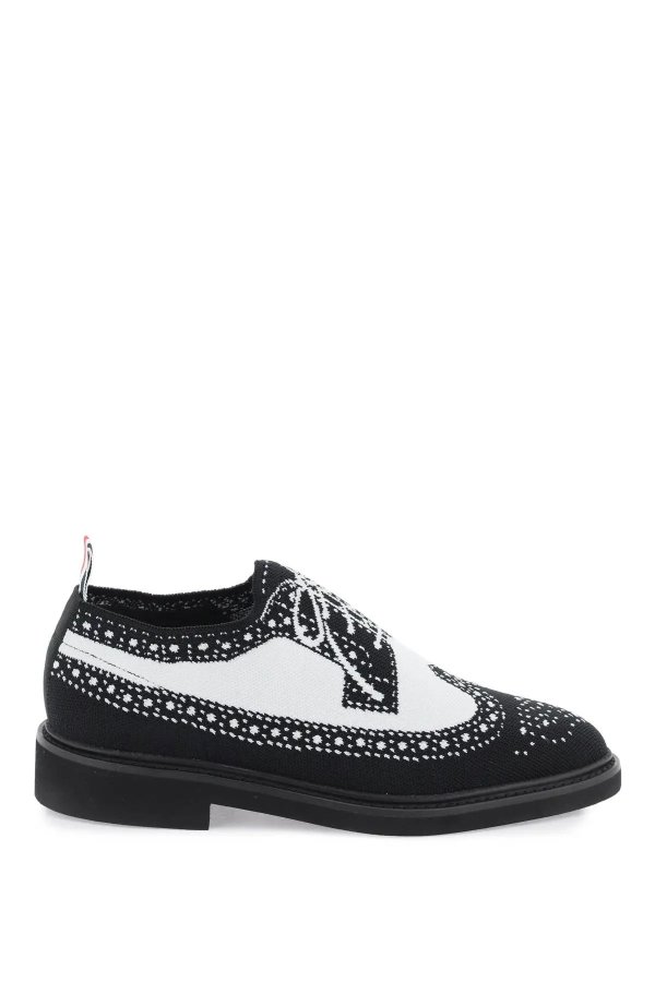 Longwing brogue loafers in trompe l'oeil knit Thom Browne