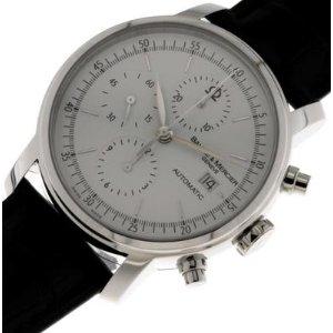Baume and Mercier Classima Automatic Chronograph White Dial Black Leather Men's Watch 08591 