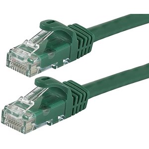 MonopriceMonoprice Flexboot Cat6 Ethernet Patch Cable - Network Internet Cord - RJ45, Stranded, 550Mhz, UTP, Pure Bare Copper Wire, 24AWG, 30ft, Green