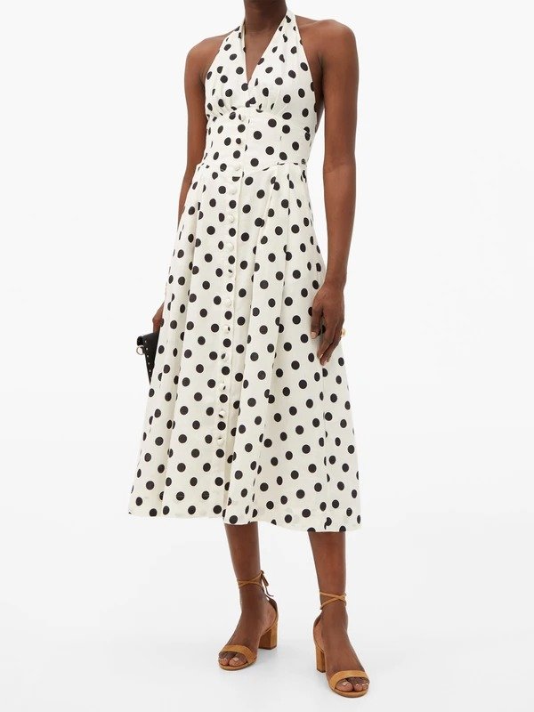 Bellitude polka-dot linen-blend dress | Zimmermann | MATCHESFASHION US