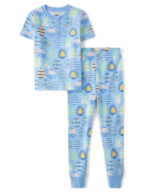 Boys Easter Egg Snug Fit Cotton Pajamas - Gymmies - daybreak