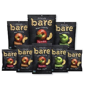 Bare Natural Apple Chips, Fuji & Reds, Gluten Free + Baked, Multi Serve Bag - 3.4 Oz (Pack of 6)