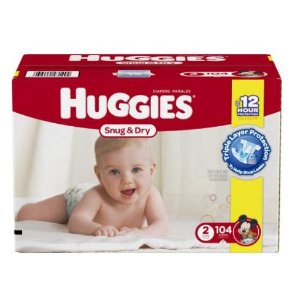 Huggies Snug and Dry Diapers, Size 2, 104 Count