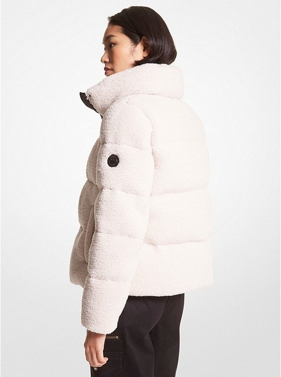 Faux Shearling Quilted Puffer Jacket